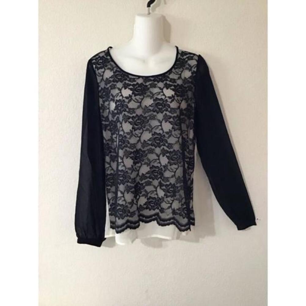 Women's The Limited Black Lace Blouse Size M